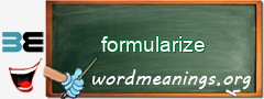 WordMeaning blackboard for formularize